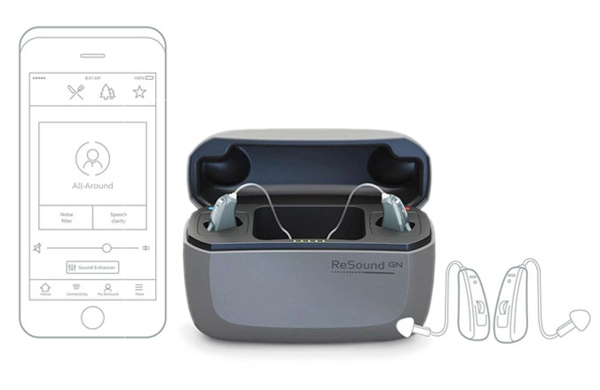 ReSound LiNX Quattro vereint direktes Vollstreaming zu Android-Systemen, Wiederaufladbarkeit und Fernanpassung via ReSound Smart 3D-App.