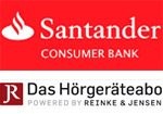 Hörgeräte finanzieren Santander und Hörgeräteabo logos