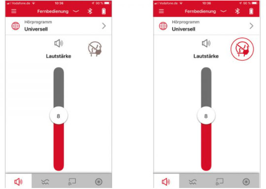 Der in der Signia-App aktivierte Gesichtsmaskenmodus