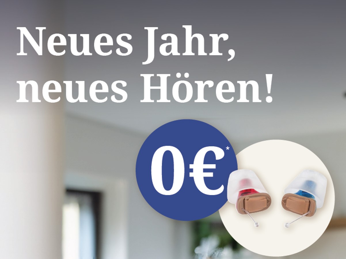 Neujahrsaktion: Im-Ohr-Hörgerät zum Nulltarif*